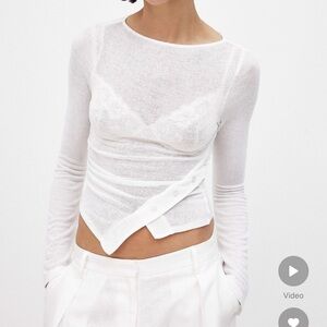 NAKD Button Detail Off-White Top
